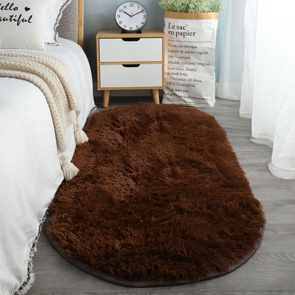 Hgtduk Oval Plush Area Rug for Living Room, Coffee