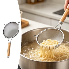 Hgtduk Small Mesh Strainer Sieve, 1Pcs Kitchen Basket Strainer, Fine Mesh Colander for Tea Rice Vegetables, 30*12