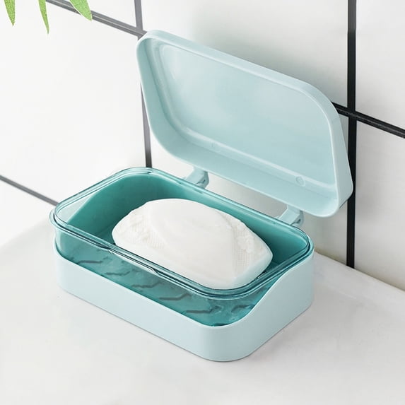 Hgtduk Soap Bar Container Holder Case, Travel Dish Storage Drainers Box, Cover Dishes Plastic, Bathroom Travel Accessory