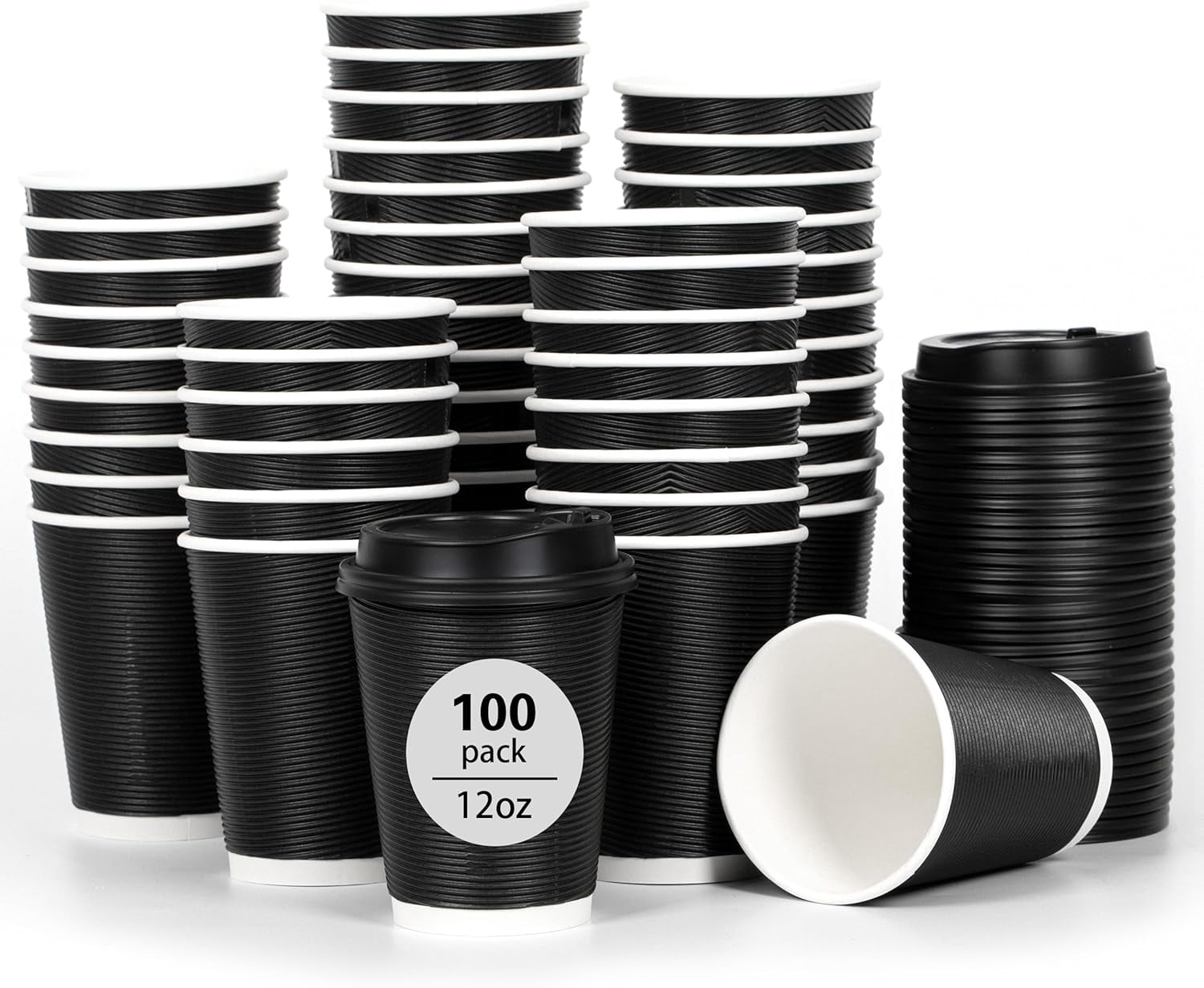 BUSER 7oz Paper Cups For Hot Drinks Disposable Coffee Cups Party Paper Drinkware Single Wall Suitable For Cold And Hot Drinks Serving Solution White Pack Of 100