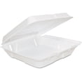 thumbnail image 1 of Hgudesign 80HT1R Foam Hinged Lid Containers, (L) 8 x (W) 7.5 x (H) 2.3, White (Case of 200), 1 of 1