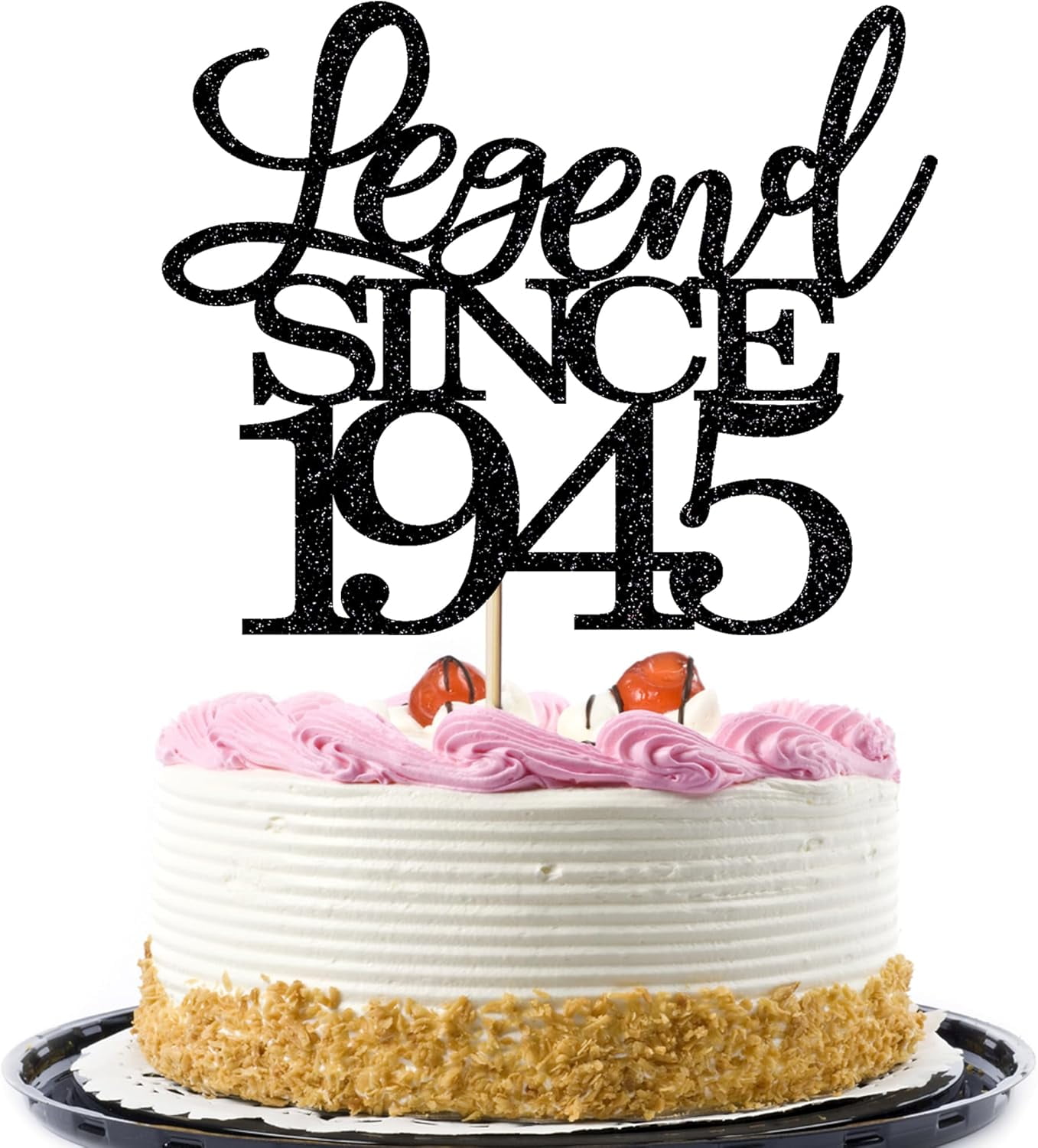Migeaks "Legend Since 2001" 24th Birthday Cake Topper - Black Glitter, Pre-Assembled, For 24-Year-Olds - View #10