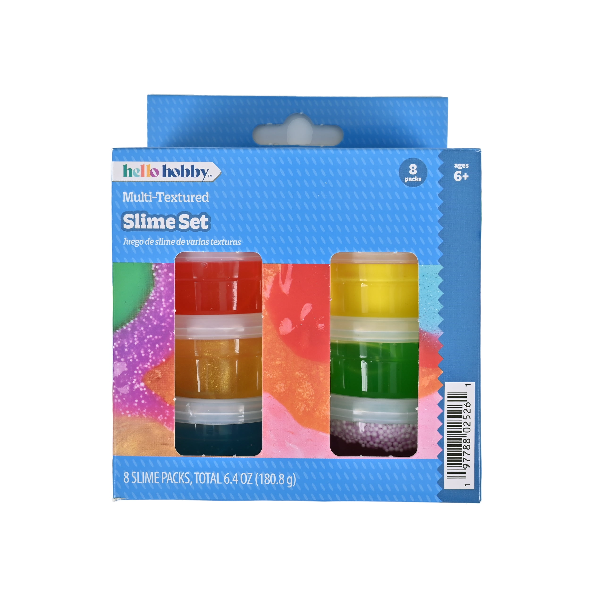 Hello Hobby Variety Slime Pack, Assorted Slime Textures, 8 Count Sensory Play Set