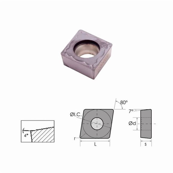 Hhip CCMT 32.52-EM Coated Carbide Insert 6053-0222