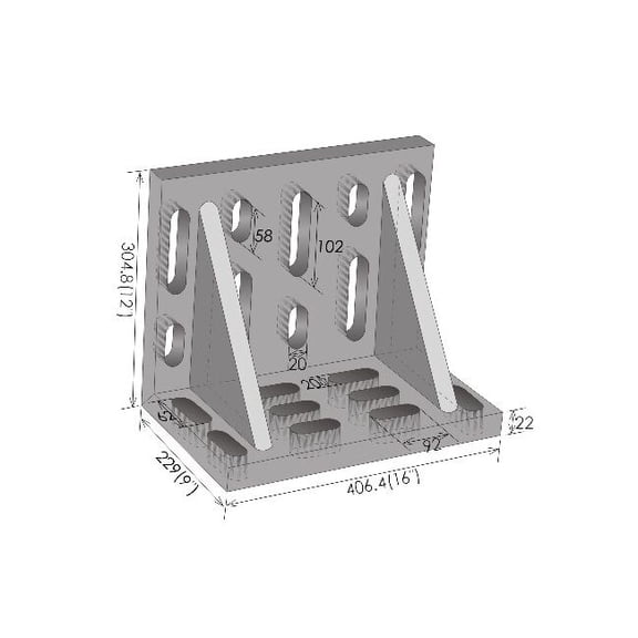 Hhip 16 X 12 X 9" Giant Slotted Angle Plate 3402-0340