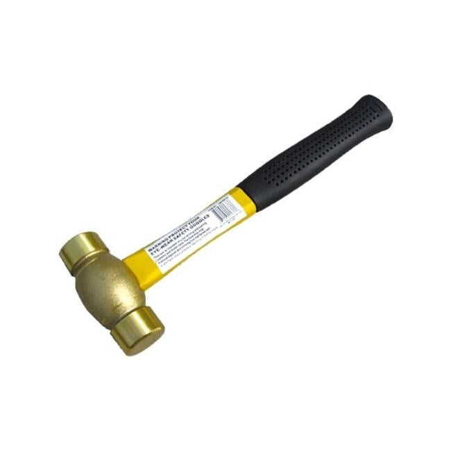 Hhip 1-1/2 Lb Fiberglass Handle Brass Hammer 7080-0037