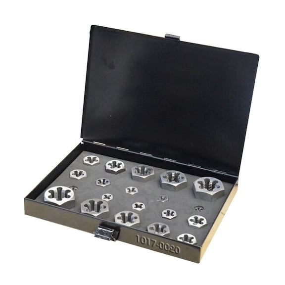 Hhip 20 Piece 1/4-7/8"Hexagon Rethreading Die Set 1017-0020