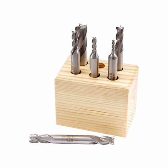 Hhip 6 Piece 3/8" Shank M42 Cobalt 4 Flute End Mill Set 8000-0005