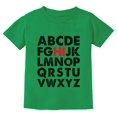 thumbnail image 1 of "Hi" Alphabet Themed Toddler Kids T-shirt - Unique Back To School Outfit - Educational Alphabet Graphic Tee - Memorable First Day of School Apparel - Cute Kids Learning T-Shirt - 4T Green, 1 of 6