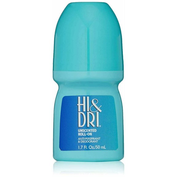 Hi and Dri Antiperspirant, Roll-On, Unscented, 1.7 Ounce (Pack of 6)