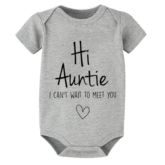 Hi Auntie I Can't Wait To Meet You Pregnancy Announcement Infant Baby Bodysuit Baby Boy Girl Clothes Newborn Romper