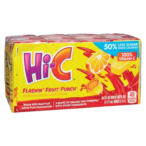 Hi-C Flashin' Fruit Punch 6 oz Boxes - 8 pk (Packaging May Vary)