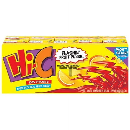 Hi-C Flashin' Fruit Punch Drink, 6 Fl. Oz., 10 Count