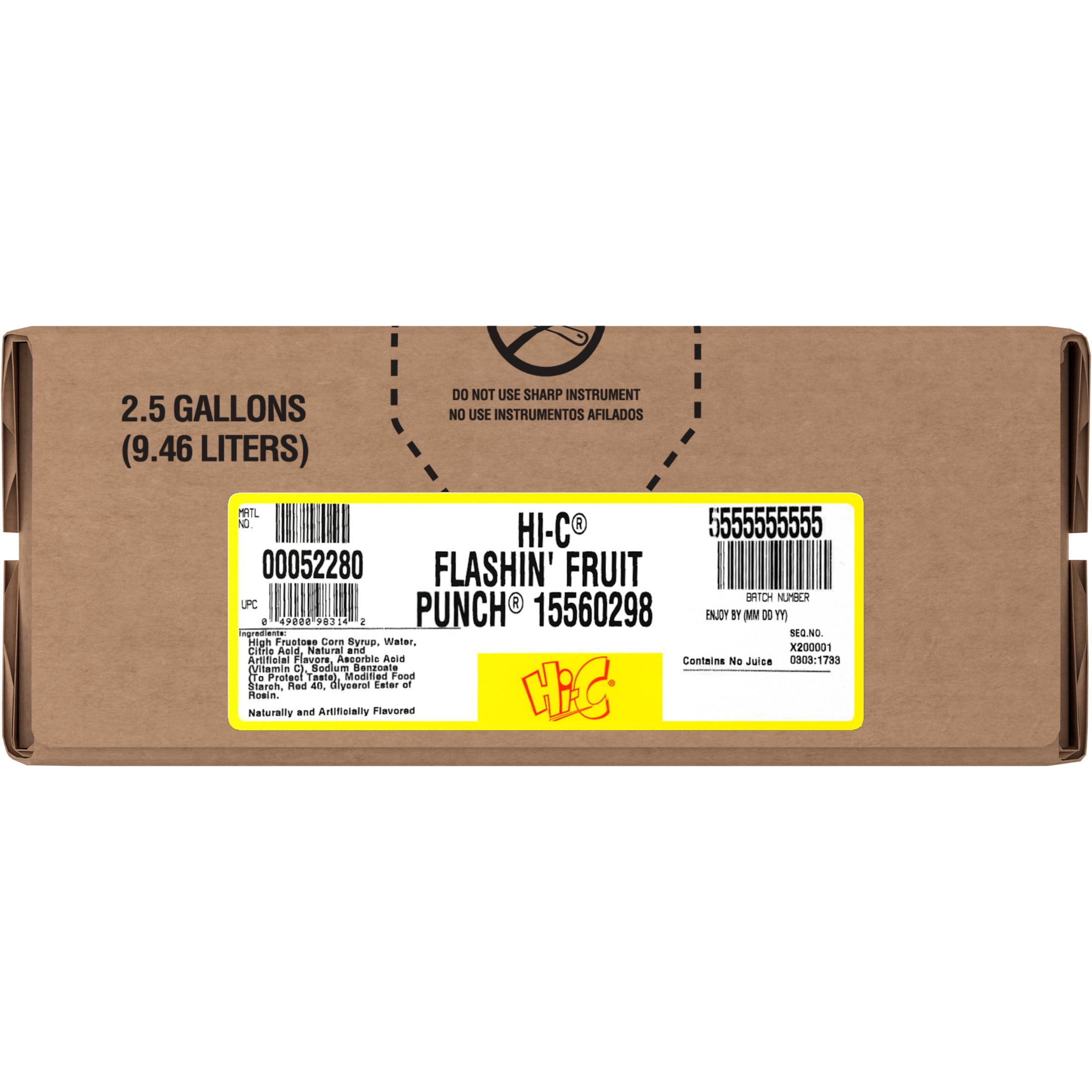 Hi-C Fruit Punch Bag in box, 2.5 Gallons