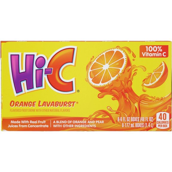 Hi-C Orange Lavaburst 6 oz Boxes - 8 pk (Packaging May Vary)