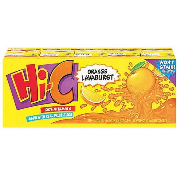 Hi-C Orange Lavaburst Fruit Juice, 6.75 Fl. Oz., 10 Count