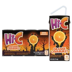 Hi-C Orange Lavaburst Fruit Juice, 6 fl oz, 8 Juice Boxes