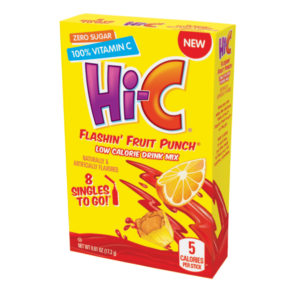 HiC Sugar Free Drink Mix, Flashin' Fruit Punch, 8 CT