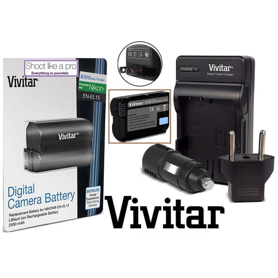 Super Capacity EN-EL15 Battery With Rapid Charger for Nikon D7500 D500