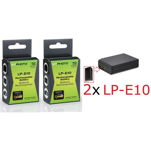 Hi Capacity 2-Pcs LP-E10 Li-Ion Battery Pack For Canon EOS Rebel T3 T5