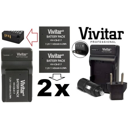 Hi Capacity 2-Pcs LP-E17 Li-Ion Battery w/Charger For Canon EOS R10 R50 R100 R8