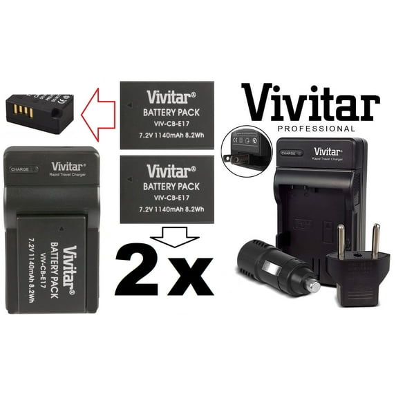 Hi Capacity 2-Pcs LP-E17 Li-Ion Battery w/Charger For Canon EOS R10 R50 R100 R8