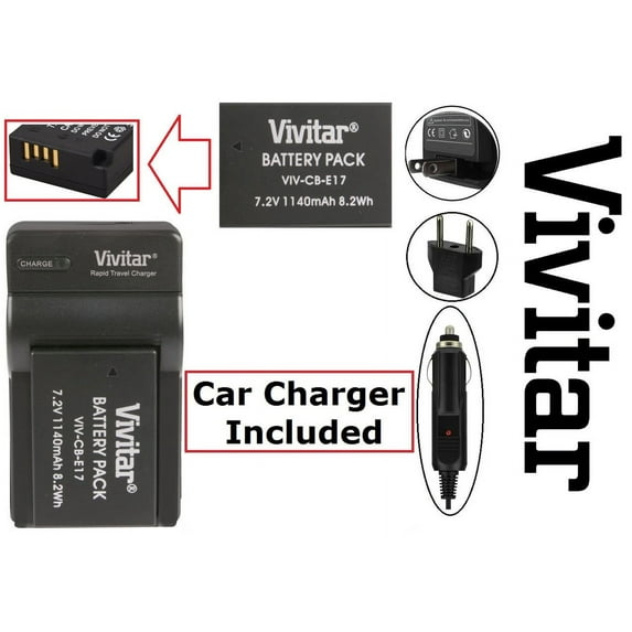 Hi Capacity Li-Ion LP-E17 Battery & 110/220V Charger for Canon EOS Rebel SL3 RP