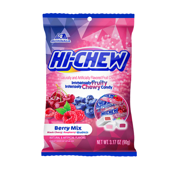 HI-CHEW Berry Mix, Pack of 6 Bags, 3.17oz each - Blackberry Cherry Raspberry, Unique Fun Soft & Chewy Candy - Immensely Juicy Fruity Candy Flavors, Individually Wrapped for Sharing