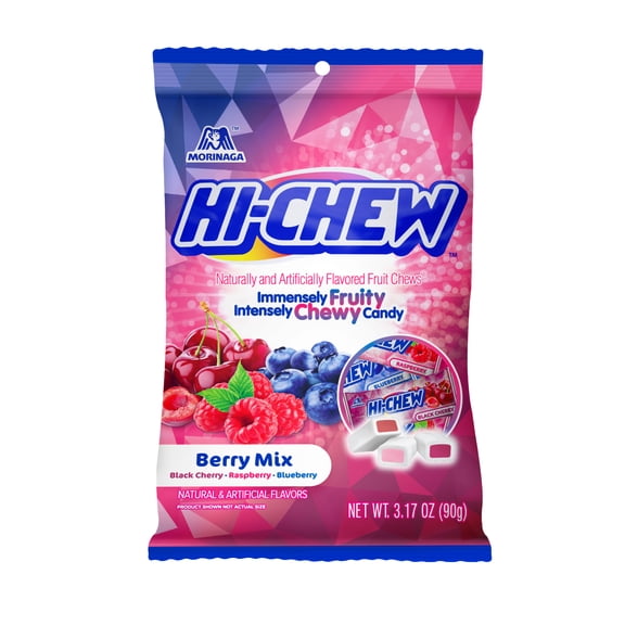 HI-CHEW Berry Mix, Pack of 6 Bags, 3.17oz each - Blackberry Cherry Raspberry, Unique Fun Soft & Chewy Candy - Immensely Juicy Fruity Candy Flavors, Individually Wrapped for Sharing