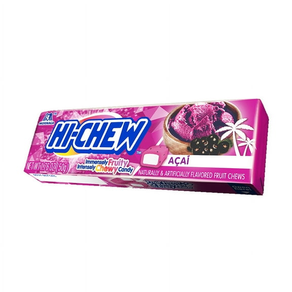 HI-CHEW Acai - Box of 15 Sticks, 1.76oz ea | Unique Fun Soft & Chewy Taffy Candy | Immensely Juicy Exotic Fruit Flavors