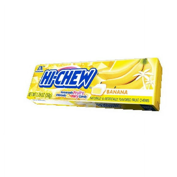 HI-CHEW Banana - Box of 15 Sticks, 1.76oz ea | Unique Fun Soft & Chewy Taffy Candy | Immensely Juicy Fruit Flavors