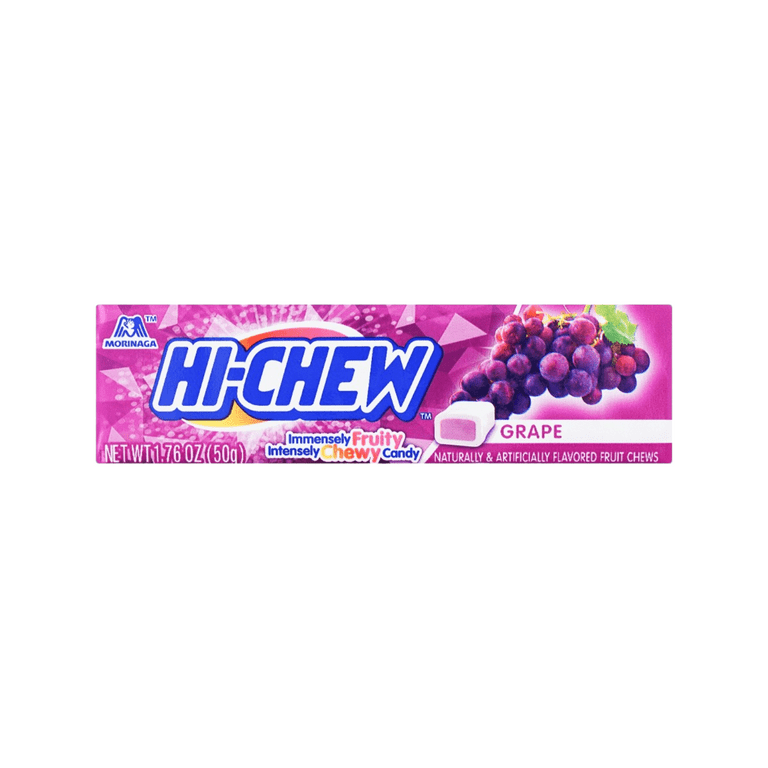 HI-CHEW Sensationally Chewy Grape Candy Stick, Naturally Flavored