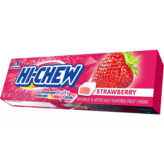 Hi-Chew Strawberry Candy, 1.76 oz, 0 Trans-Fat, Contains Soybeans