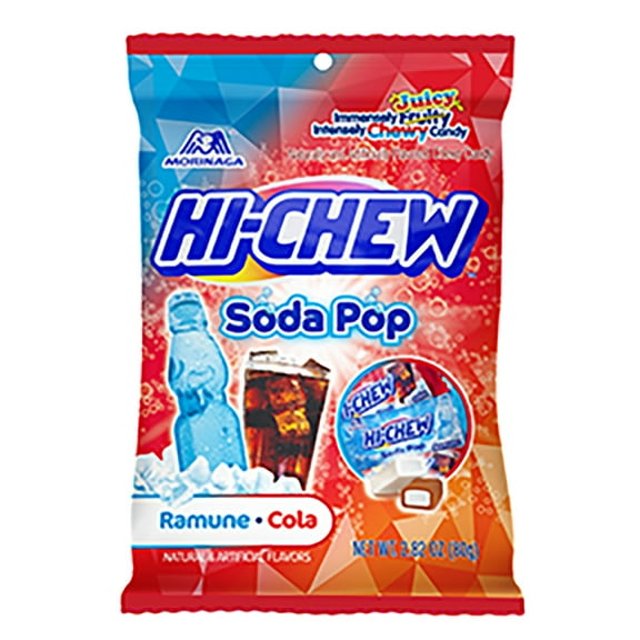 Hi-Chew Soda Pop Mix Chewy Candy 6 Count Pack 3.17 oz Each Fizzy Ramune & Cola Flavors