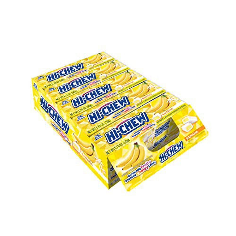 Hi‑Chew Banana Chews, 1.76 oz (Pack of 15) – Tropical Fruit Chewy Candy