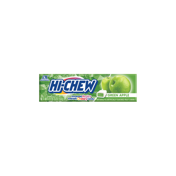 Hi-Chew Green Apple Stick 1.76oz, Paper Wrapped Individually Contains Soy, Gluten-Free