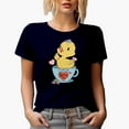 thumbnail image 1 of Hi Chicky, Let's Have Some Spring Tea, Chick in a Cup Art Merch Gift, Navy Blue T-Shirt, Medium, 1 of 5