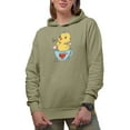 thumbnail image 1 of Hi Chicky, Let's Have Some Spring Tea with a Chick in a Cup Art Merch Gift, Sand Hooded Sweatshirt or Hoodie, 2XL, 1 of 5