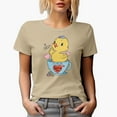 thumbnail image 1 of Hi Chicky, Let's Have Some Spring Tea with a Chick in a Cup Art Merch Gift, Tan T-Shirt, Large, 1 of 5