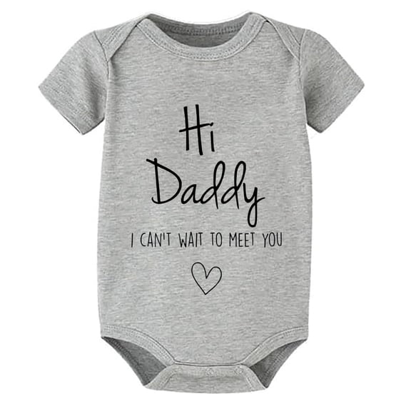 Hi Daddy I Can't Wait To Meet You Pregnancy Announcement Infant Baby Bodysuit Baby Boy Girl Clothes Newborn Romper