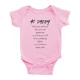 thumbnail image 1 of Hi Daddy I Cant Wait To Meet You! Funny Baby Clothing Bodysuits Unisex, 1 of 5