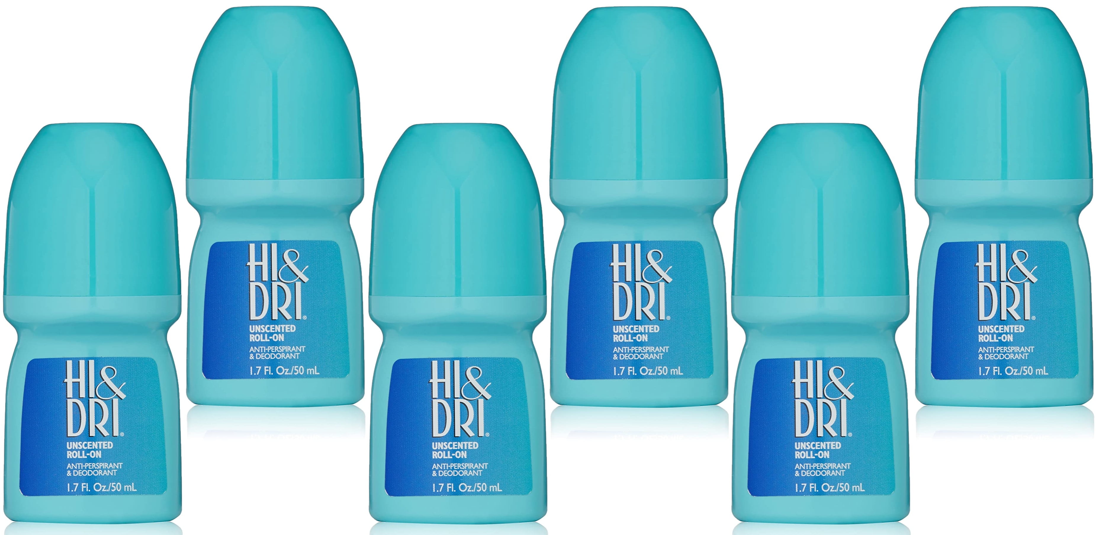 Hi &amp; Dri Anti-Perspirant Deodorant Roll-On Unscented, 1.50 oz (Pack of 6)