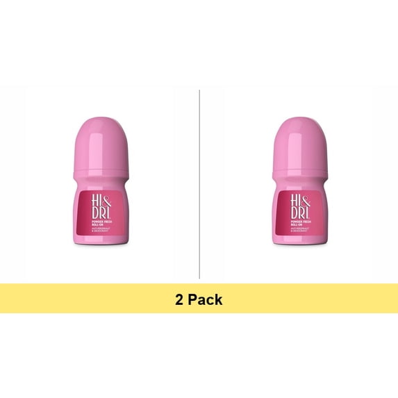 Hi & Dri Roll On Anti-Perspirant & Deodorant, Powder Fresh 1.70 oz - 2 Pack