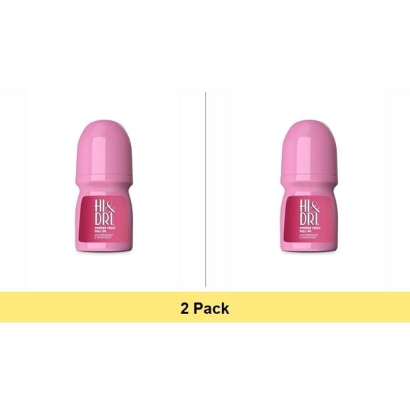 Hi & Dri Roll On Anti-Perspirant & Deodorant, Powder Fresh 1.70 oz - 2 Pack