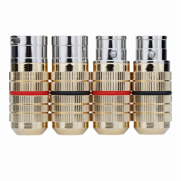 Hi End XLR Plug CG M XLR Audio Plug Rhodium Plated XLR Male and Female Balance Connector Plug for DIY Cable,2 x Male Plug 2 x Female Plug,Silver & Yellow