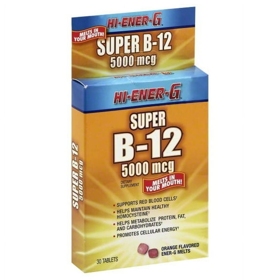 Hi-Ener-G Super B-12 5000 mcg Tablets 30 Tablets - (Pack of 2)