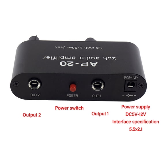 Hi,Fi 2 Channel Amplifier, Balanced Signal <span Style="background:red"></span>, Compact Aluminum Alloy Design, USB Powered