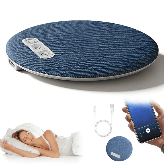 Hi-Fi Bluetooth 5.4 Pillow Speaker with White Noise & Sleep Timer, Ultra-Thin Sleep Aid Speaker for Side Sleepers & Tinnitus Relief, Blue
