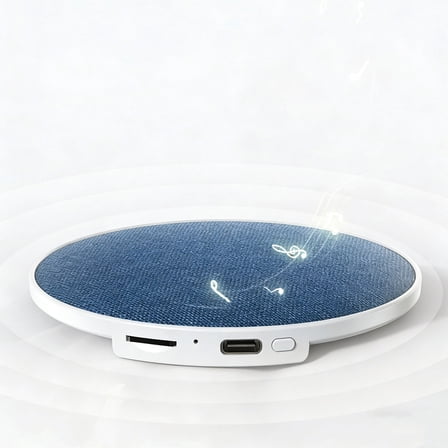 Hi-Fi Sound Bluetooth Pillow Speaker, Ultra-Thin Portable Under Pillow Speaker with Bluetooth 5.4 & TF Card Playback, Built-In White Noise for Sleeping and Relaxation, 20-48H Playtime, Blue