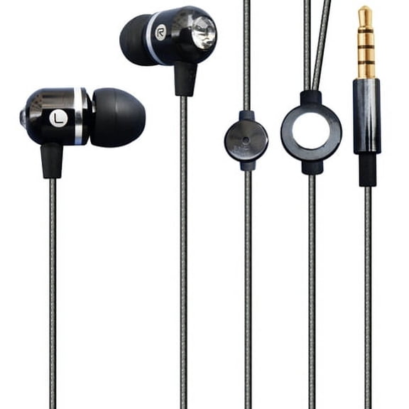 Hi-Fi Sound Earbuds Hands-free Earphones w Mic Sleek Dual Metal Headphones Headset R8P for Alcatel Tru, Dawn, REVVL, 7, Jitterbug Smart2 Smart, A30 Plus, 2, Pop 3, Idol 5S 5 4S, Fierce 4